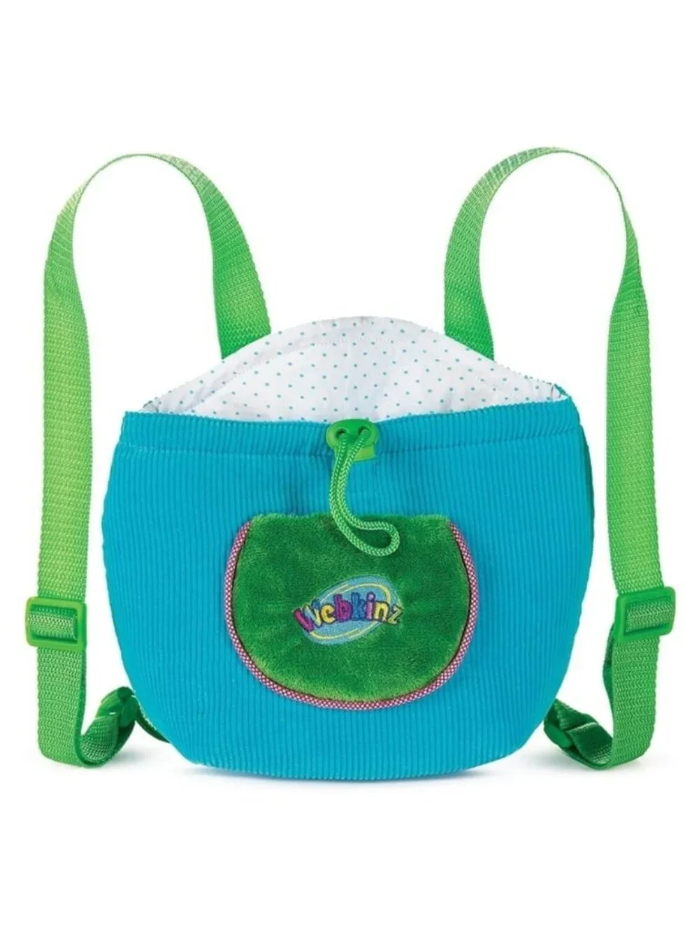 Webkinz Blue & Green Corduroy Pet Carrier Knapsack Backpack Bag